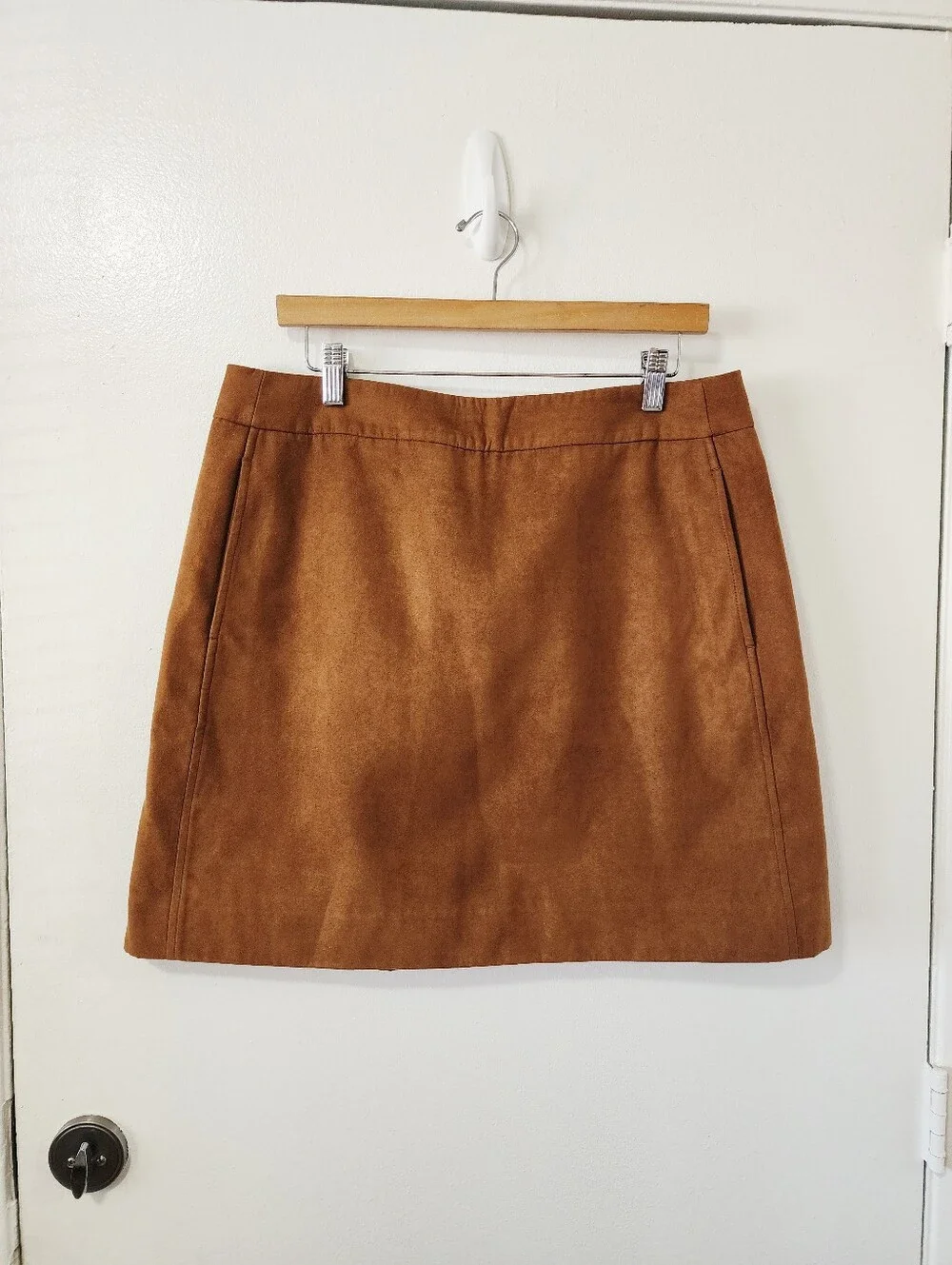 J. Crew Rust Brown Faux Suede Mini Skirt Size 14